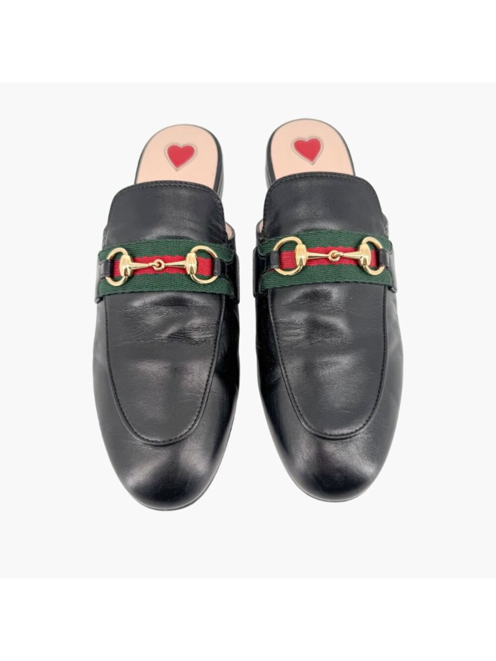 Gucci Princetown Web Stripe Horsebit Loafer Mule Size 36 US 6 Black Leather Flat - Picture 4 of 14